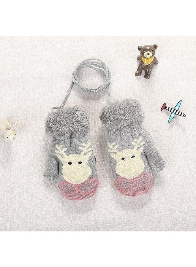 ChicAbode Toddler Kids Warm Winter Gloves Cute Infant Baby Boys Girls Thick Fleece Lined Full Finger Ski Snow Gloves Mittens, One Size - Image 4